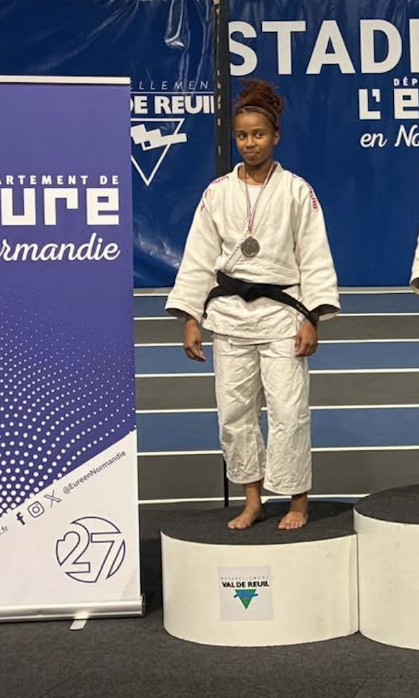 Tournoi Label A Eure Judo : Anaya Lemarchand 2ème, Quessia Diankolela 1ère, Louis Lecoq 1er