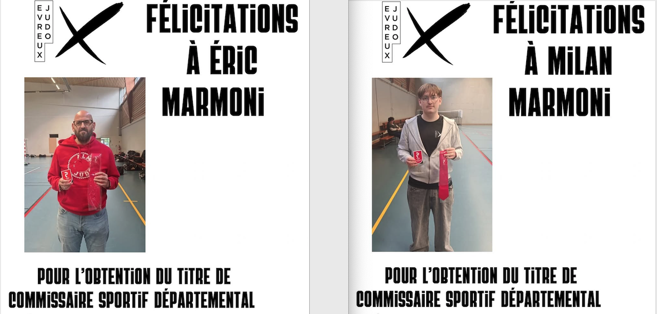 MILAN & ERIC MARNONI COMMISSAIRES SPORTIFS DÉPARTEMENTAUX