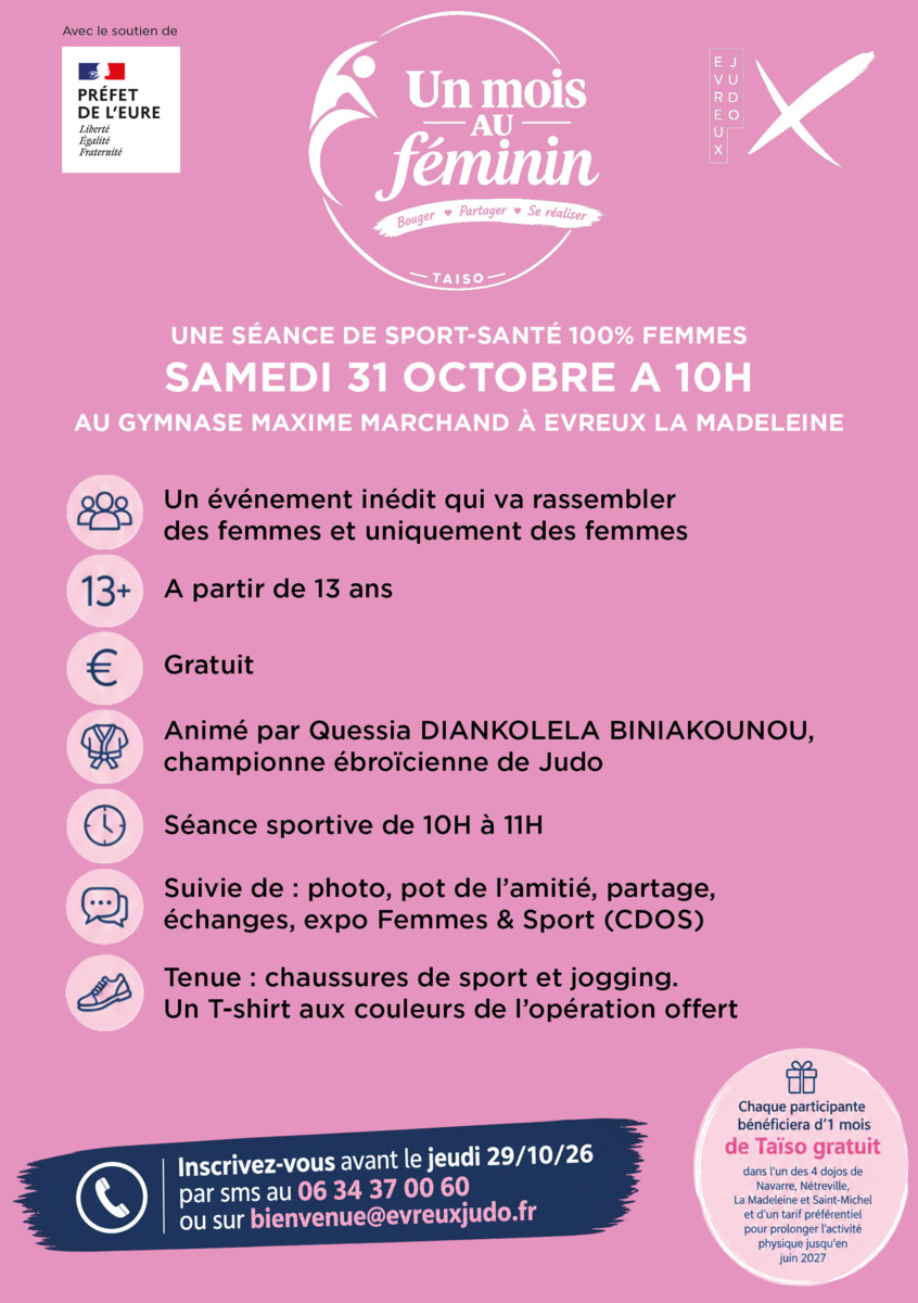 SAMEDI 31 OCTOBRE : LES FEMMES ONT RV AVEC LE SPORT-SANTÉ