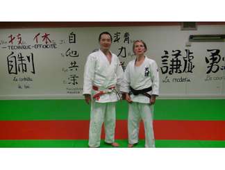 Stage animé par Nobuhisa Hagiwara (expert Japonais) avec Dorothée C.N.C. de l'A.L.M. Judo