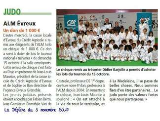 Le Crédit Agricole sponsorise l'ALM JUDO